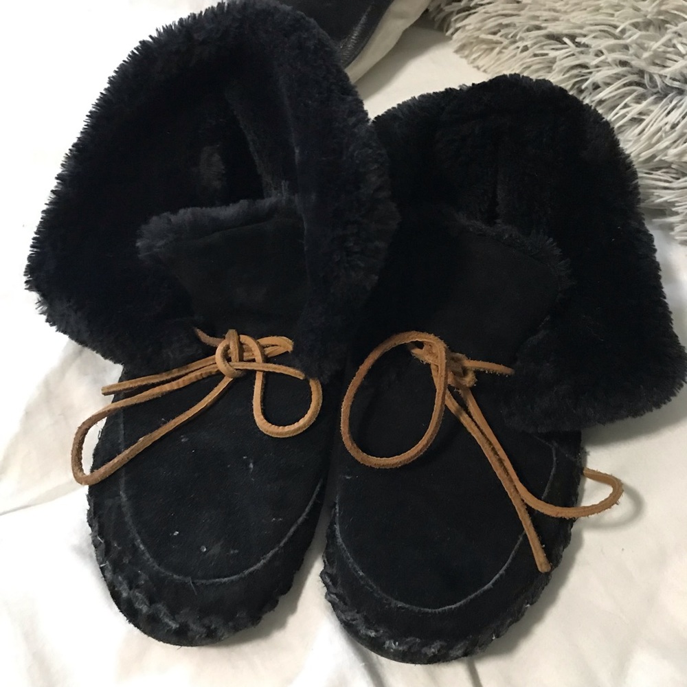 Lucky brand fur fold over moccasin boot